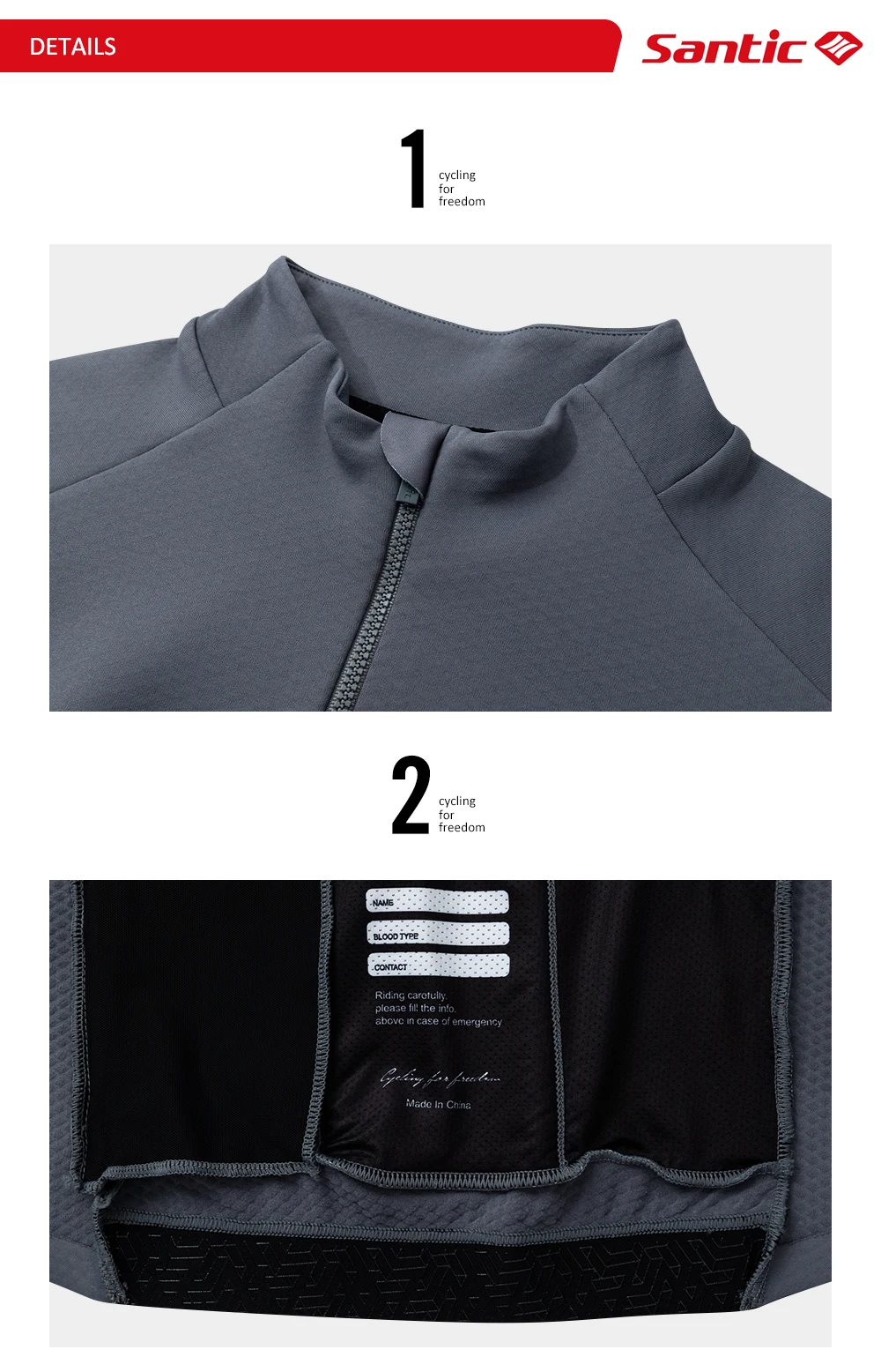 Santic Men\'s Winter Cycling Jerseys Windproof Keep Warm Bike Jackets Cycling Clothing Reflective