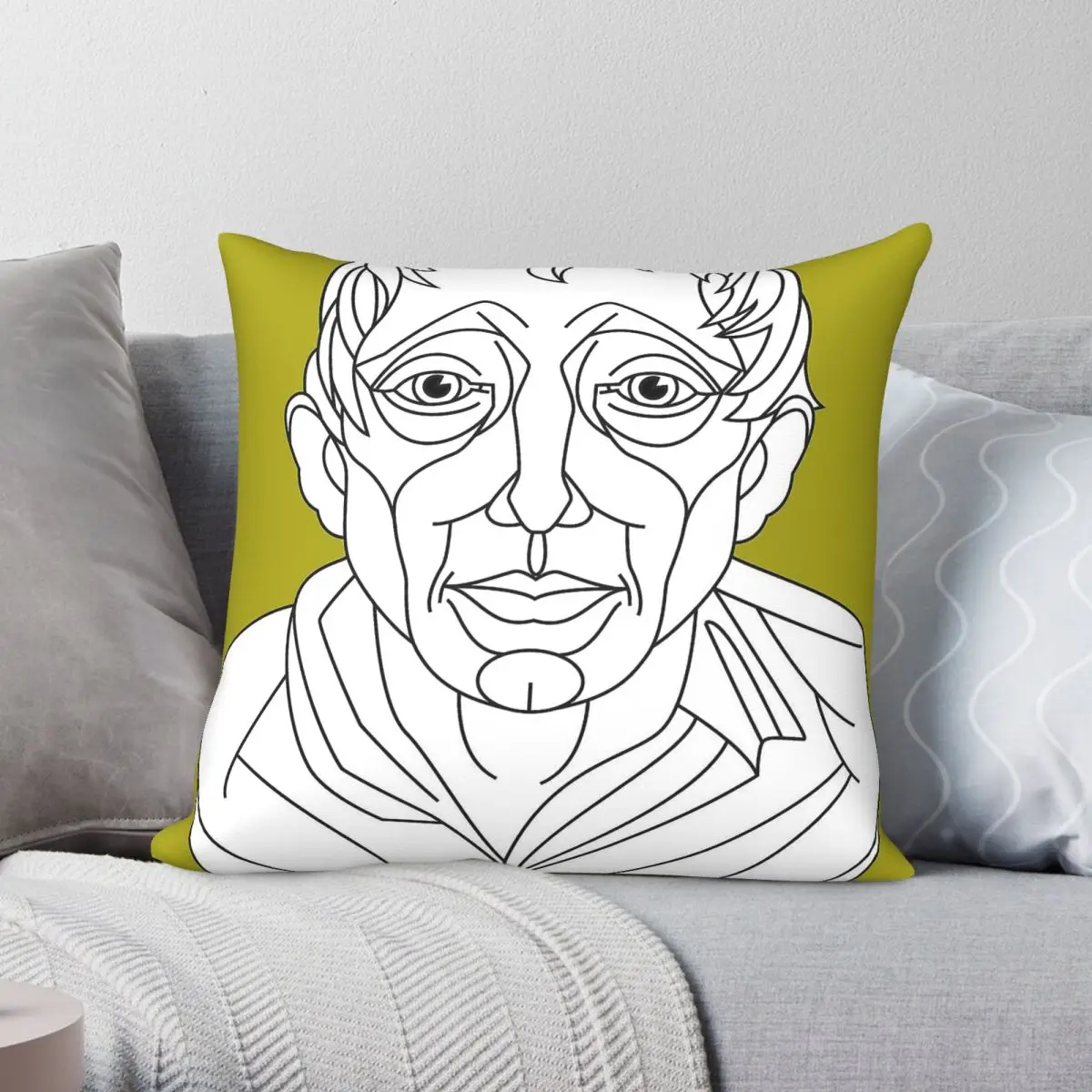 Montesquieu Political Philosopher Quadratischer Kissenbezug, Polyester-Leinen-Samt-Muster, mit Reißverschluss, dekorativer Kissenbezug für Zuhause