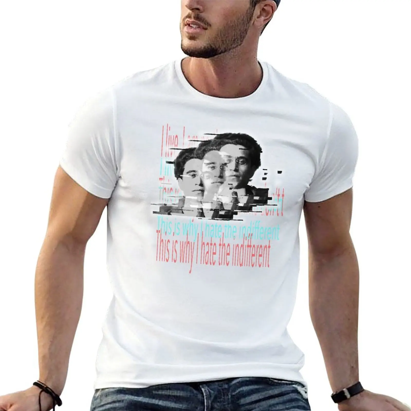 Gramsci: I hate the indifferent 3.1 T-shirt décontracté à manches courtes style streetwear