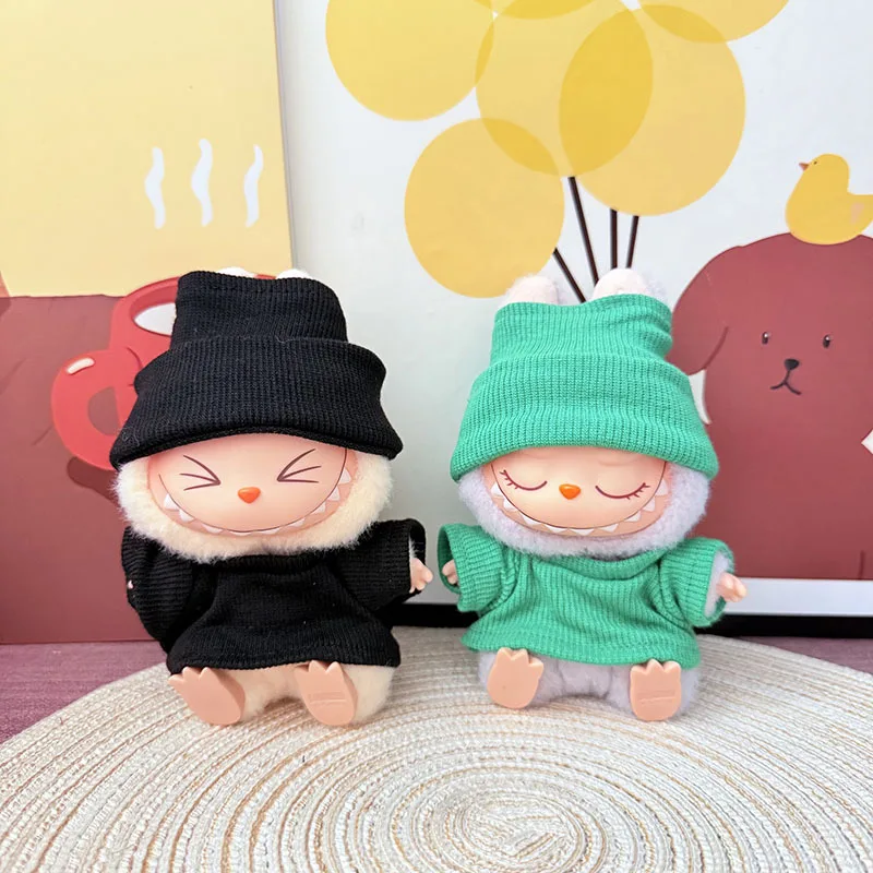 

Clothes For Labubu Dolls 15cm 17cm For LABUBU Sitting Party 1st 2nd 3rd Gen Basic Two-Piece Set Apparel Accessories