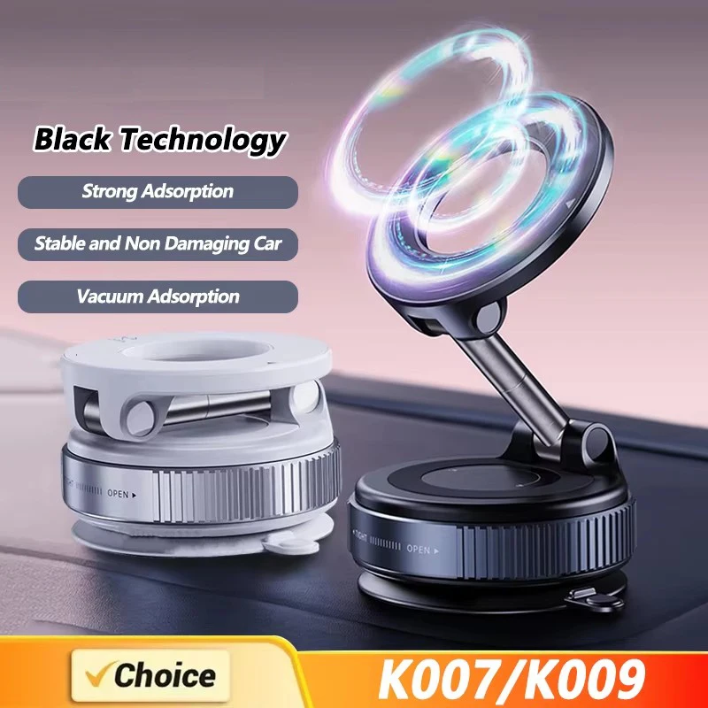 Car Bracket Vacuum Magnet Upgraded Version Multi-angles Adjustment Strong Magnetic Suck Foldable Car Navigation Phone Holder New