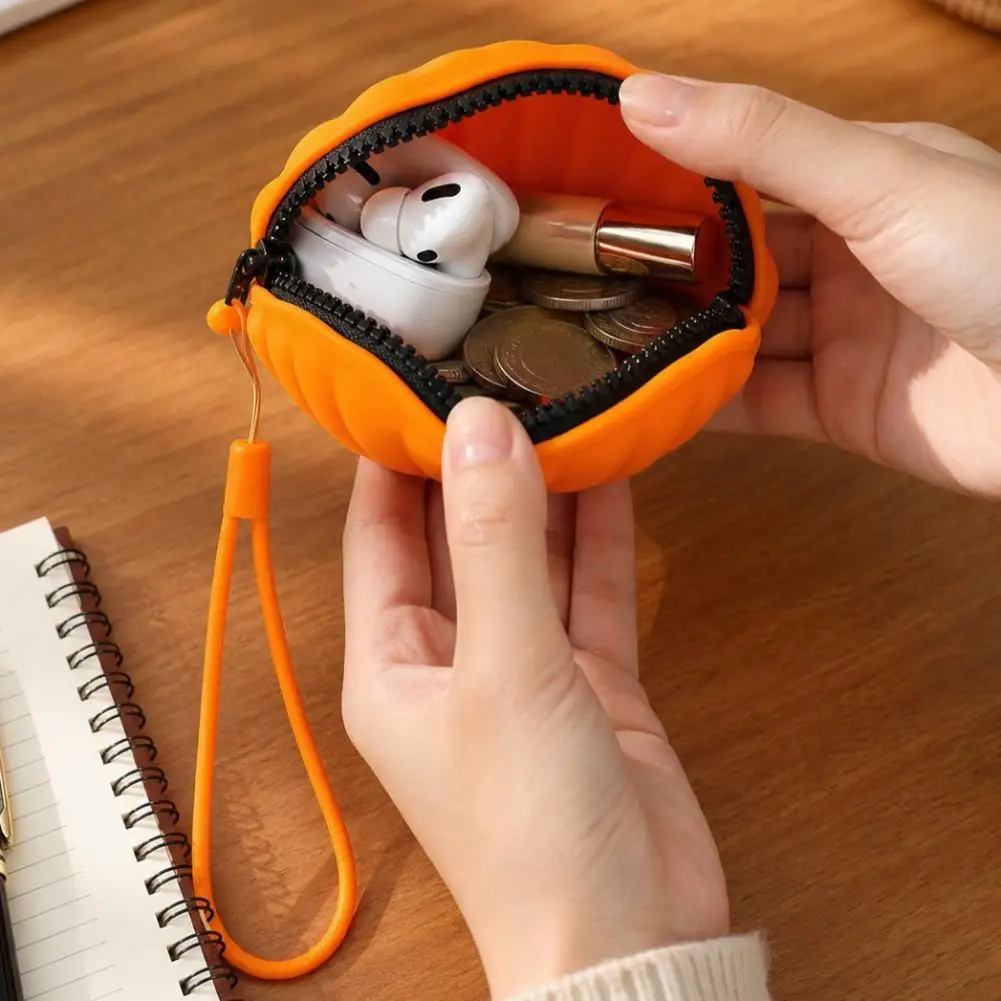 Mini Silicone Shell Bag, Multifunctional Lipstick Case, Small Change Wallet, Travel Cosmetic Pouch, Durable Zipper Organizer