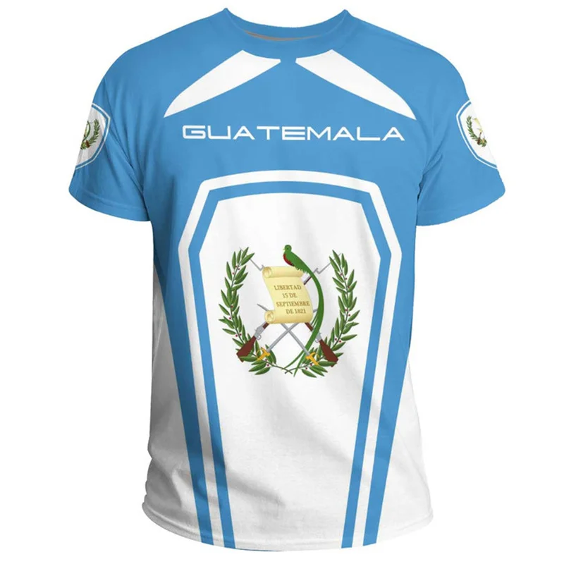 The Republic-of Guatemala Ethnic Flag 3D Printed T Shirt Guatemala Emblem Map Graphic T-shirts Men Fashion Streetwear Tee Shirts