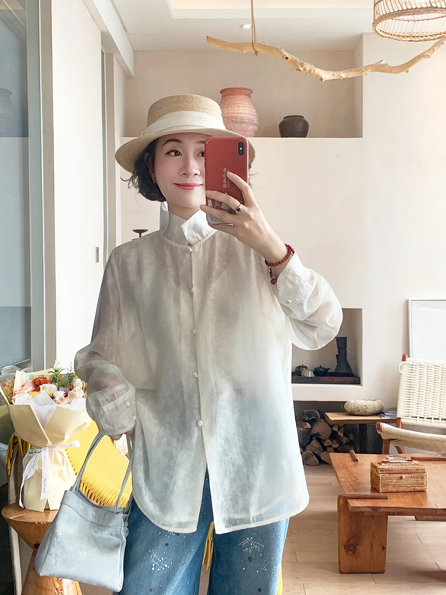 

Ele Modern Silk irt Women's Long Sve Earlet Collar Faionable Versatile High End French Sle Loose Fit Breathable