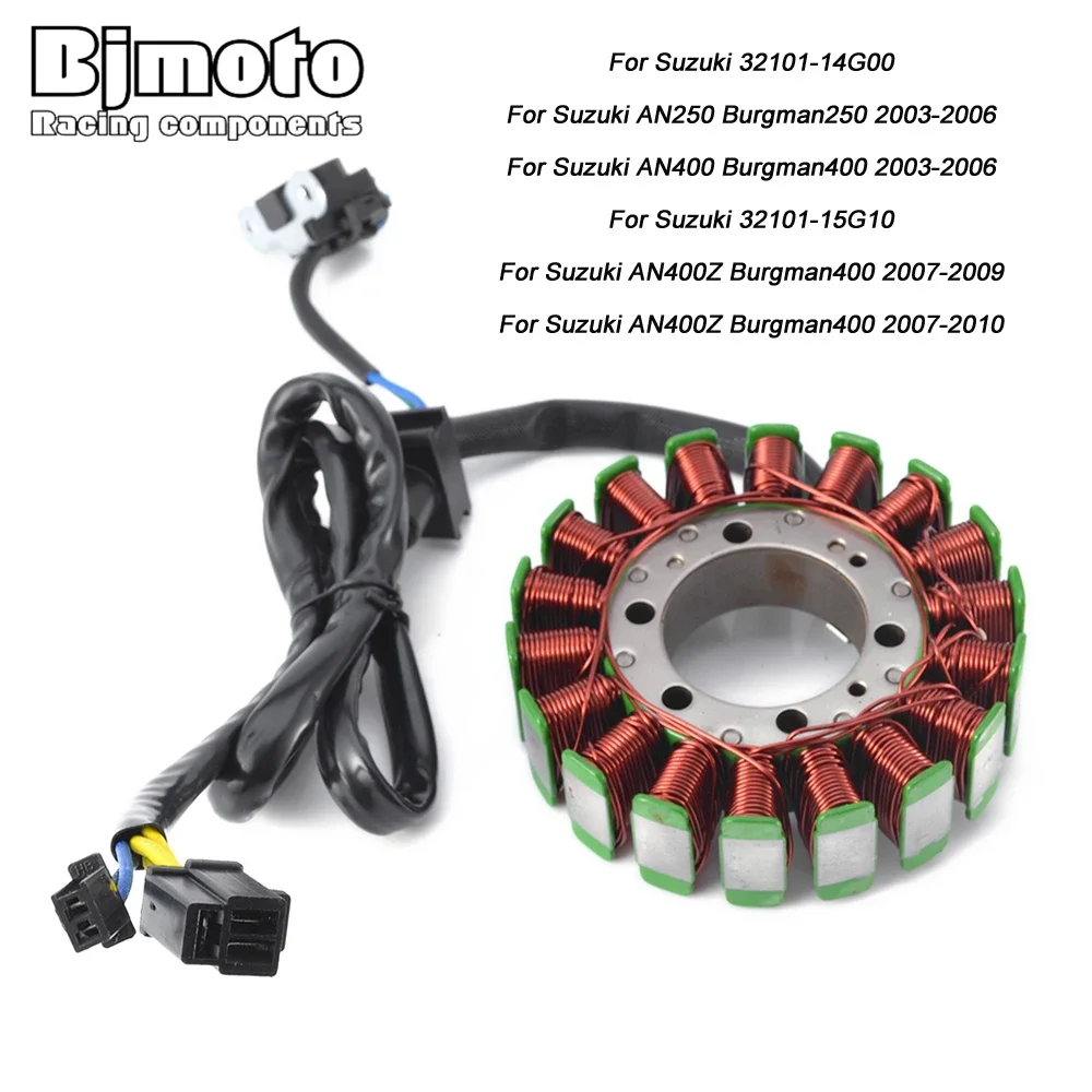 Motorcycle Stator Coil for Suzuki AN250 AN400 Burgman 250 400 2003 2004 2005 2006 AN400Z 2007 2008 2009 2010 32101-14G00