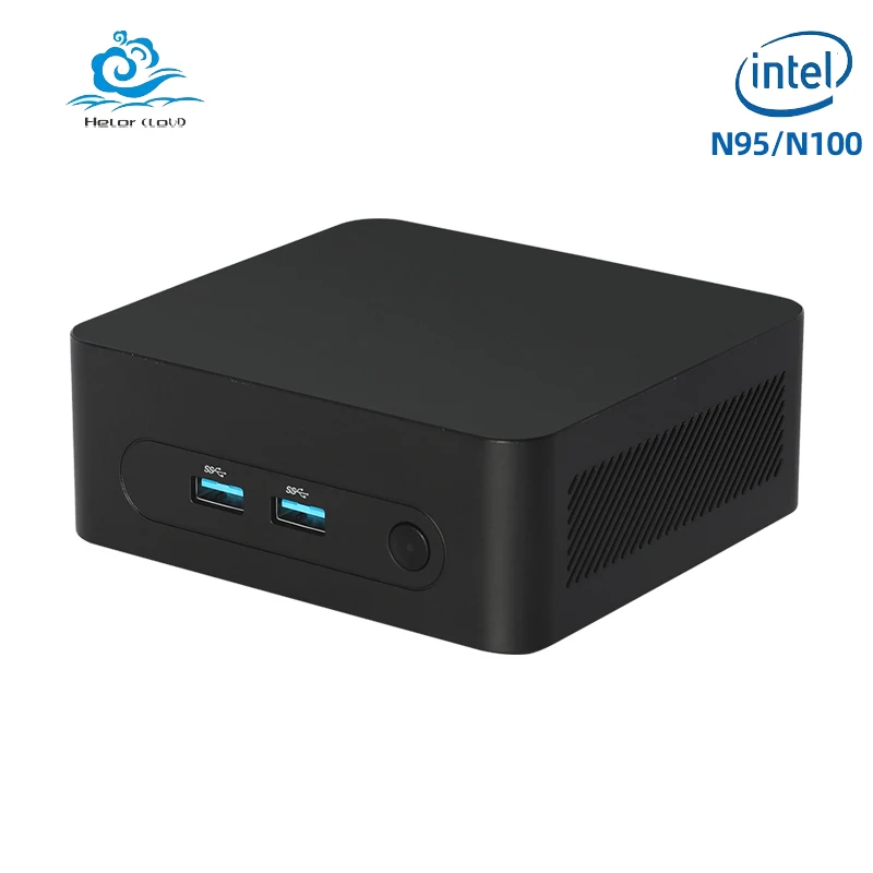 Helorpc Pocket Mini PC Inter 12e N100/N95 Ondersteuning Windows10 LINUX 2-band WiFi BT4.2 met 4xUSB3.2 2xHDMI2.0 draagbare computer