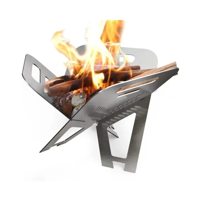 Mini Metal Outdoor Garden Wood Burning Fire Pit Portable Detachable Campfire Camping Campfire BBQ