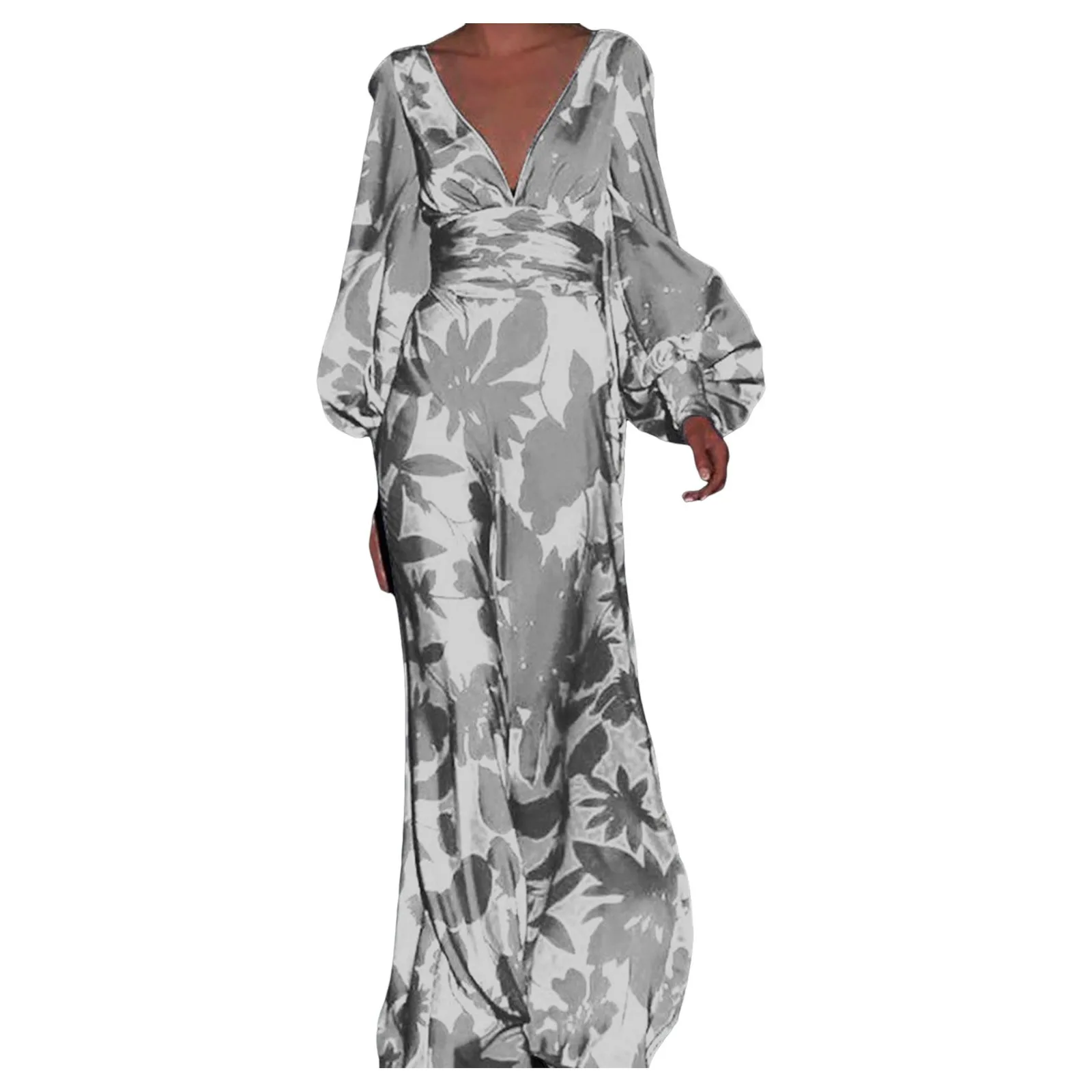 

Women's Fashionable And Comfortable High Waist Temperament Printed V Neck Casual Evening Dress Elegant Dresses Gothic Sexy Dress