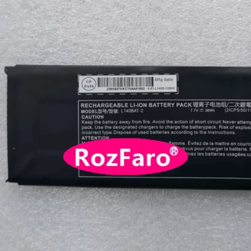 RozFaro For Frontier NS Series FRNS500 L140BAT-2 BT2105-B 6-87-L140S-32B00-E 7.7V 36Wh Laptop Battery For Thunderobot 911