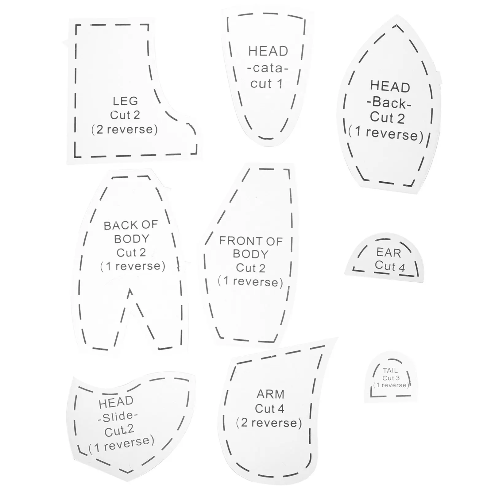 

10Pcs Memory Bear Template Ruler Portable Quilting Templates for Sewing Craft Memory Bear Sewing Pattern Quilting Rulers and