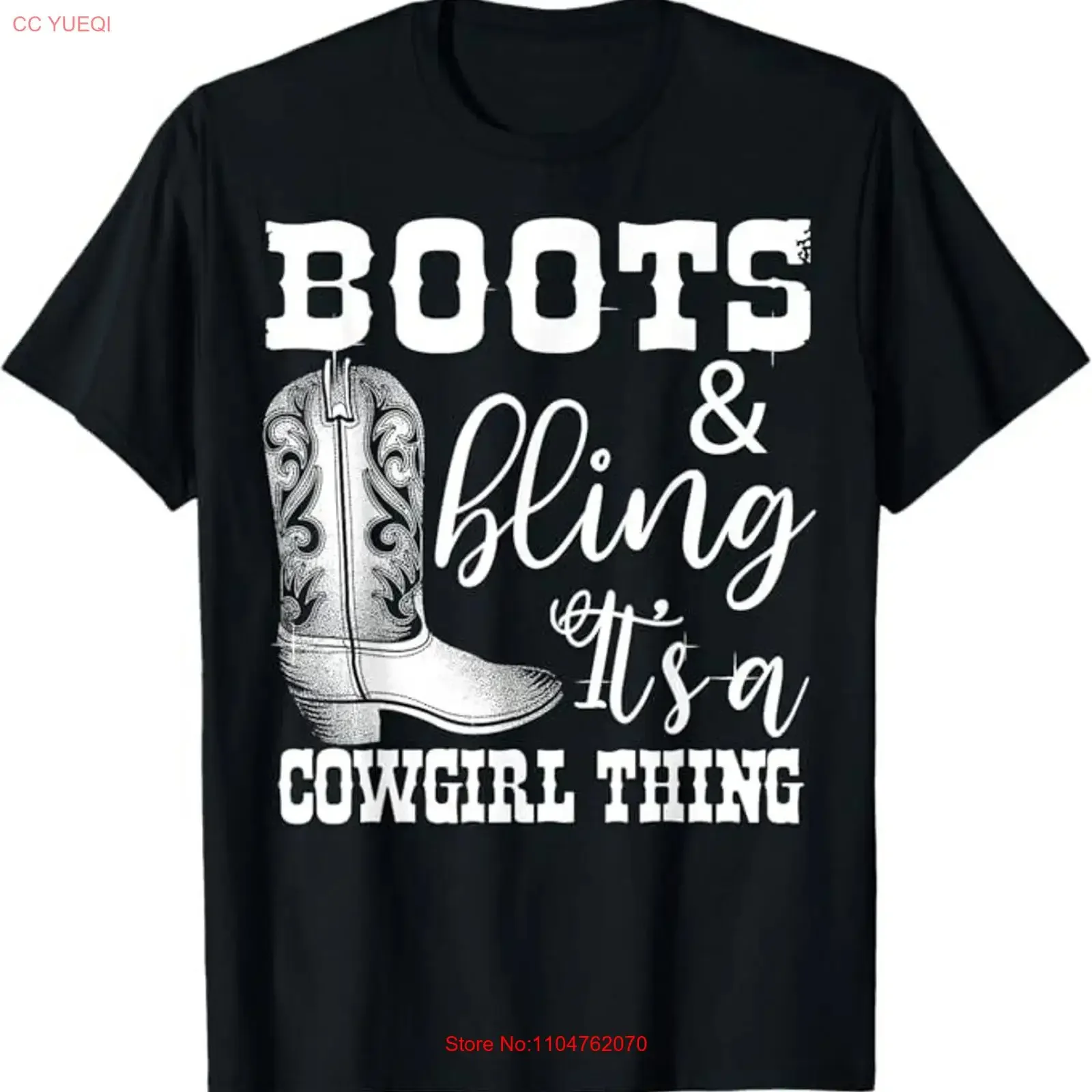 Funny Cowgirl Boots Bling Women Cute Love Country Life T Shirt vintage Washed Versatile Breathable Comfortable fashion Stylish