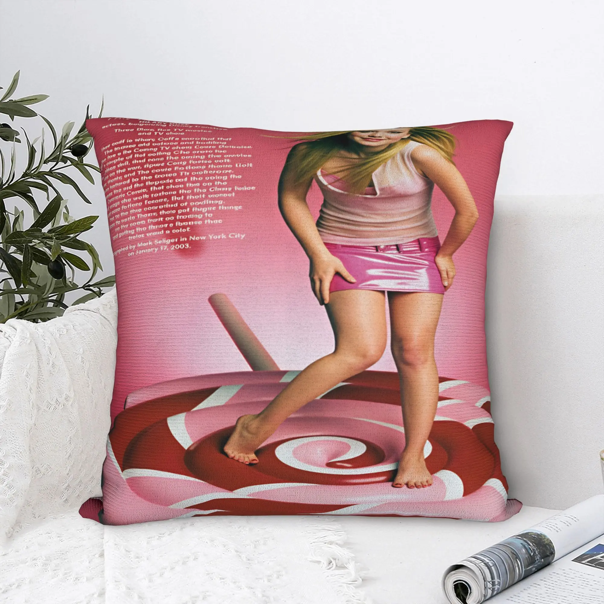 Hilary Duff Lucky Me Tour Pillow Case  Soft Pillow Cover For Sofa Home Decor Retro Trendy Cushion Cover