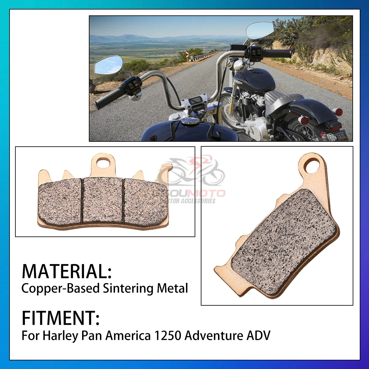 New Copper-based sintering Motorcycle Accessories Front Rear Brake Pads For Harley Pan America 1250 Adventure ADV