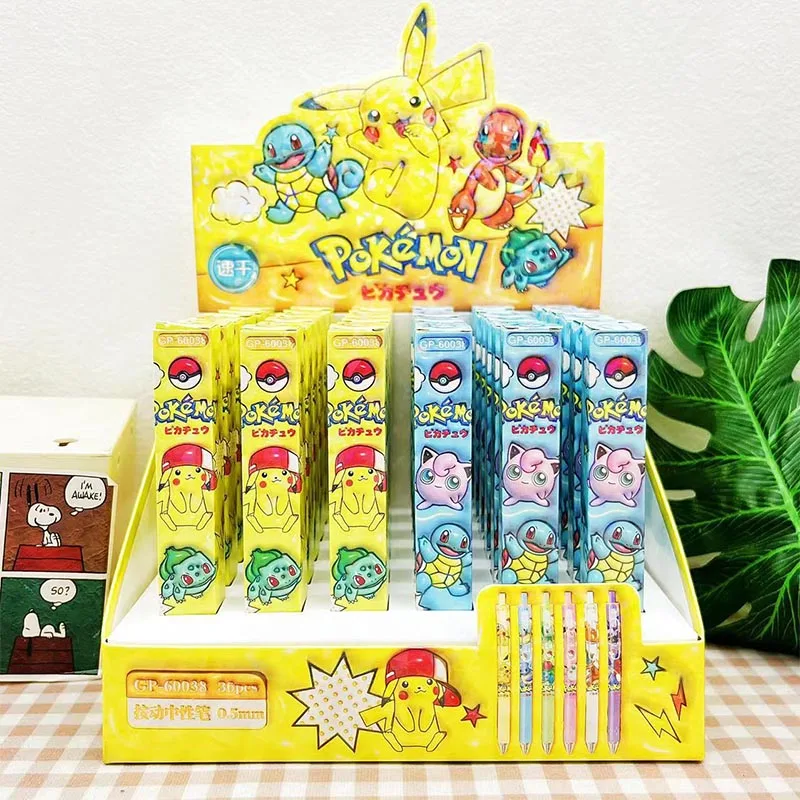 

36pcs/lot Kawaii Pokemon Press Gel Pen Cute 0.5mm Black Ink Neutral Pens Promotional Gift Office School Supplies