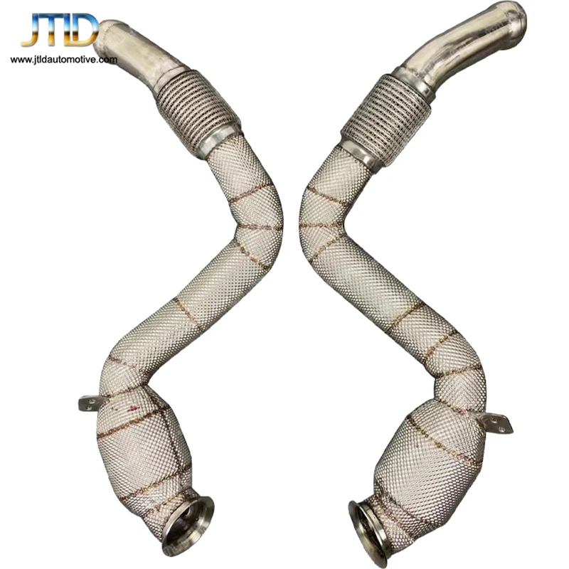 

JTLD High Performance Stainless Steel For Mercedes BENZ C63 S C63S AMG Coupe Exhaust System Downpipe with Heat Shield