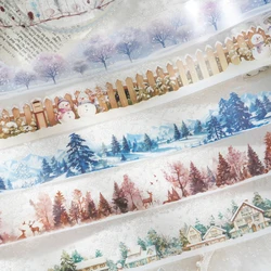 2m/Roll Winter scenery PET Tapes Scrapbooking Decoration Adhesive Diary Album Masking stickers Aesthetic Stationery Supplies