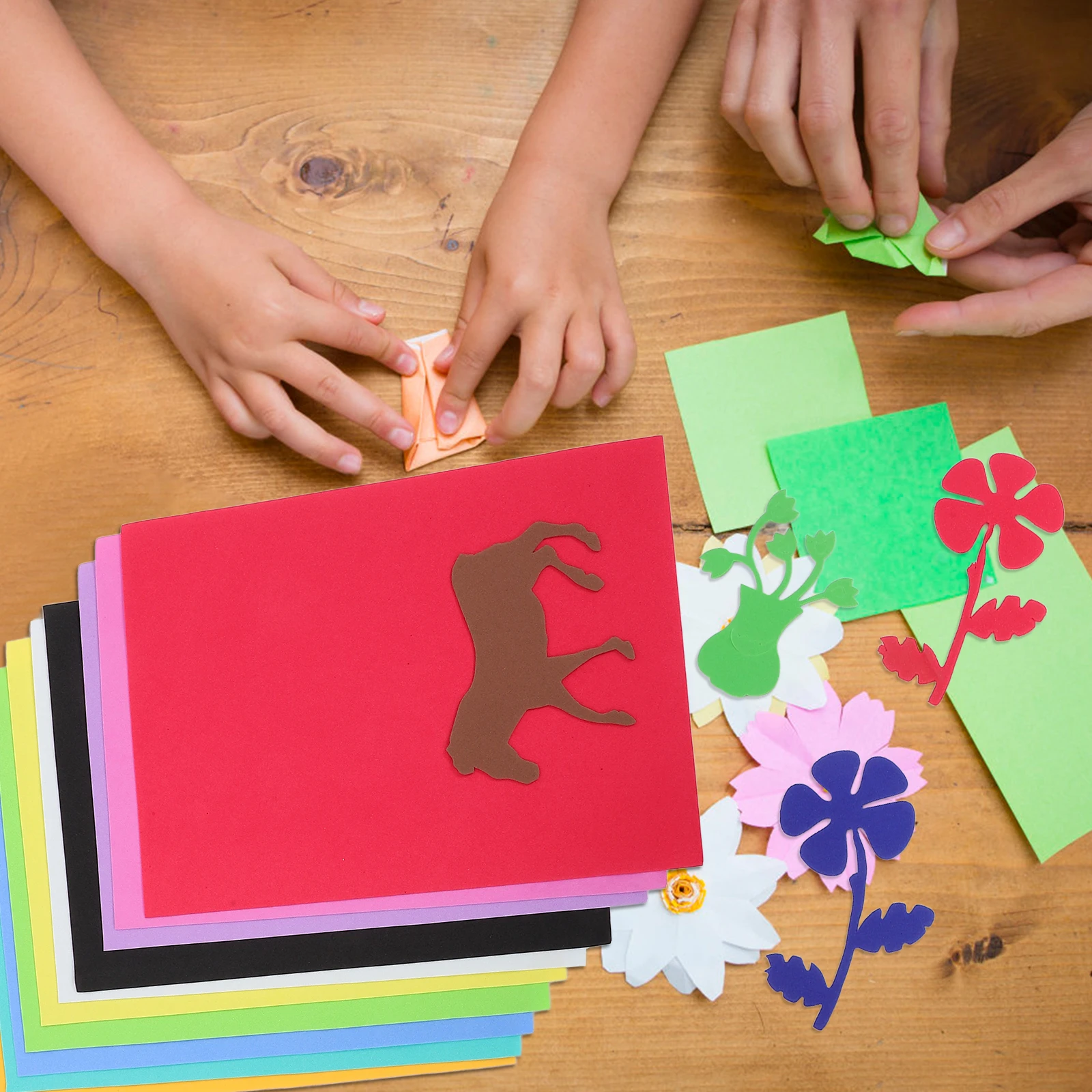 

10 Pcs Colorful Colored Sponge Paper Child Origami Assorted Colors Foam for Crafts