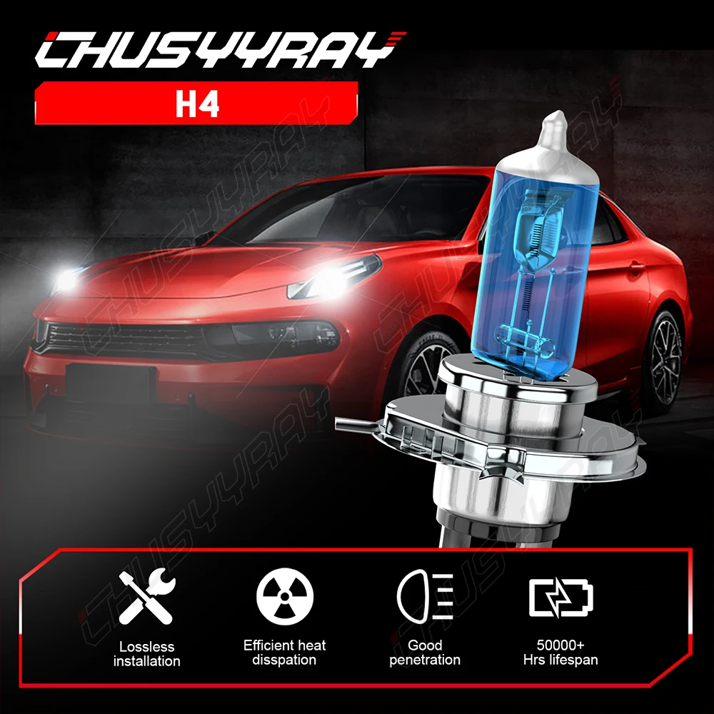 CHUSYYRAY 1PCS Car lights H4 Super Bright LED Headlights High Low Beam Fog Light Bulb White 6000K Car accsesories