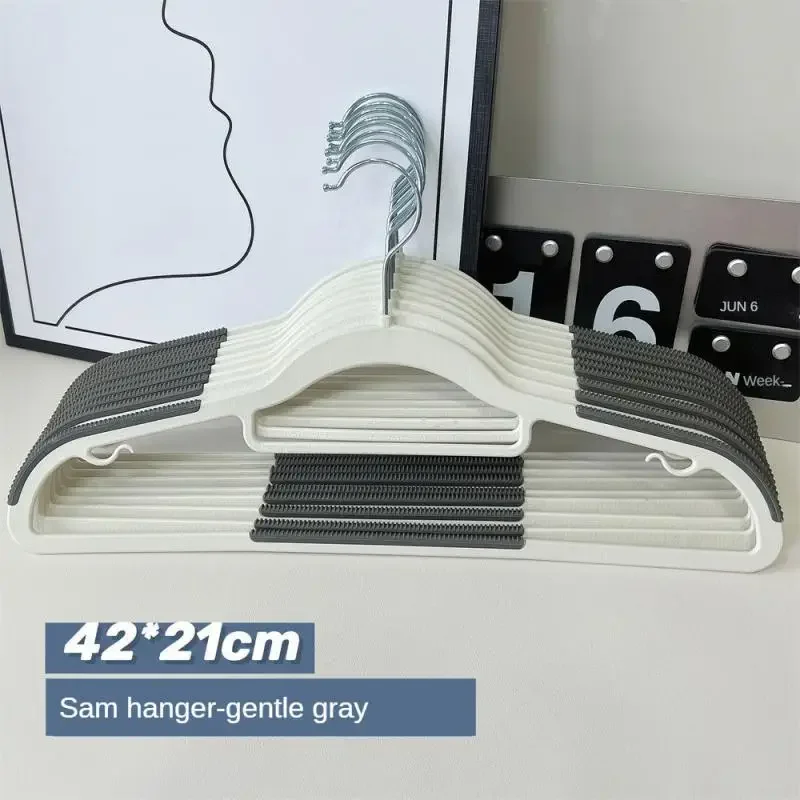 

Household Seamless Hanger Wet And Dry Household Products Plastic Hangers Not Bulging Coat Hanger Rotatable No Trace Colgador