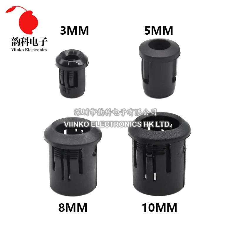 10pcs Black Plastic Lamp Bases 3mm 5mm 8mm 10mm LED Diodes Holder Black Clip Bezel Socket Mount DIY Light Emitting Diode