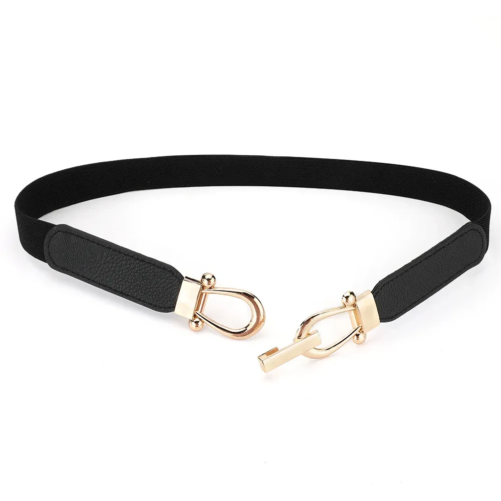 Schmaler Goldknopf-Damen-Gürtel für Rock und Hemd, Retro Elastischer Schlanker Taillengürtel für Frauen – Detail 17