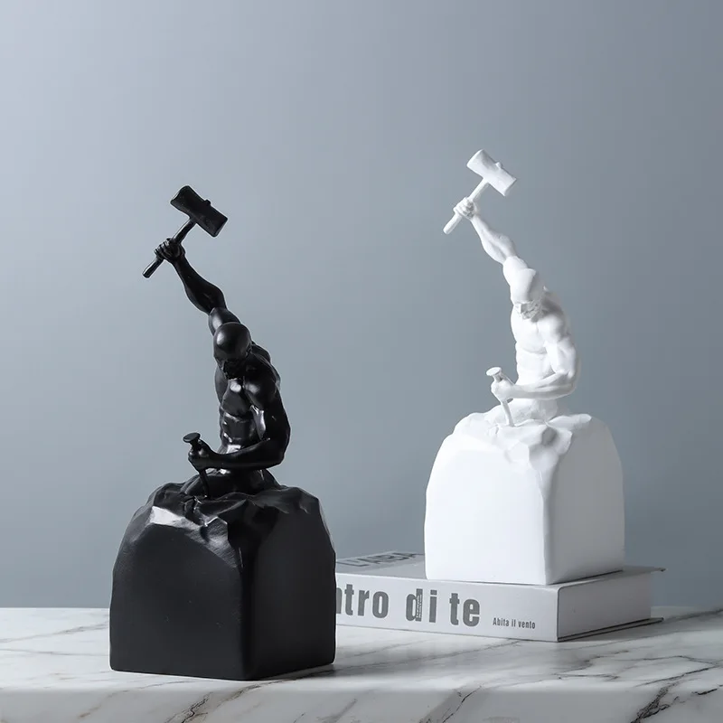 

Self sculpting black and white figures, portraits, modern Nordic minimalist art sculptures, home decor samples, room decorations