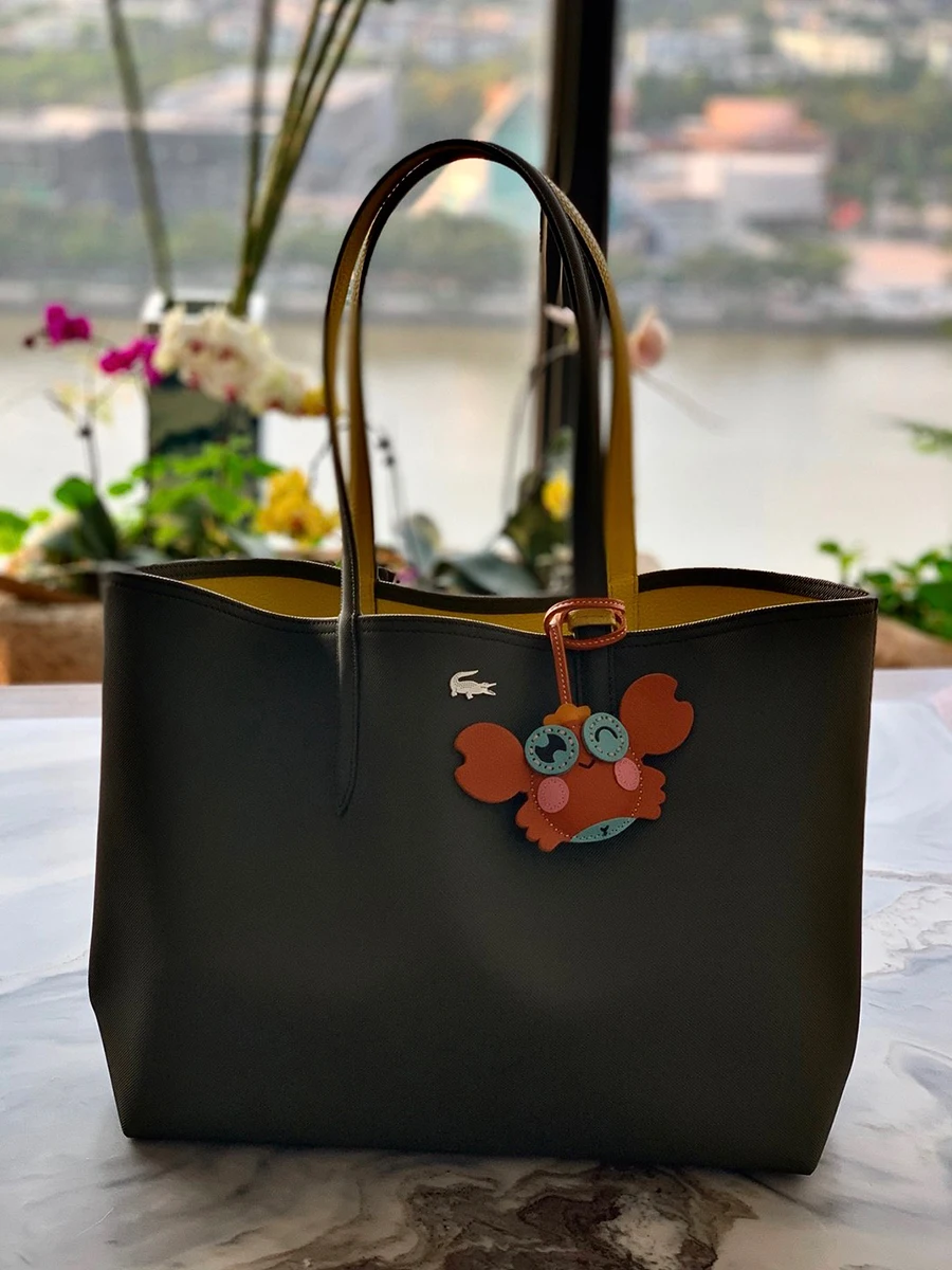 crab Bag Key Leather Pendant Handmade Schoolbag Bagpack Cowhide Ornament Vintage Handcraft Car Keychain Hanging Accessories