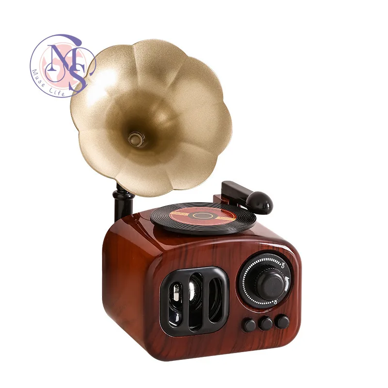 Retro phonograph desktop ornament, high-end niche music box, nostalgic home decoration
