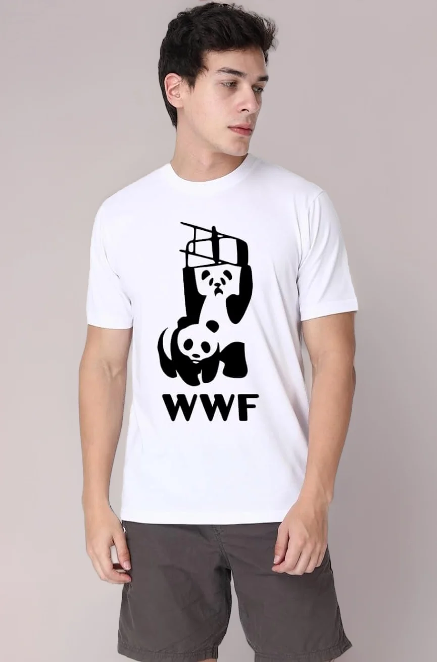 كول Camiseta تي شيرت الرجال تي شيرت الصيف موضة تي شيرتات عجيبة WWF المصارعة الباندا كوميديا قصيرة الأكمام شارع العليا موضة الاتجاه #2
