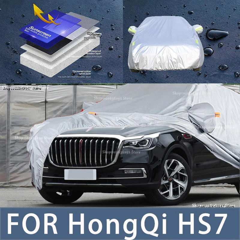 

For HongQi HS7 Outdoor Protection Full Car Covers Snow Cover Sunshade Waterproof Dustproof Exterior Car accessorie