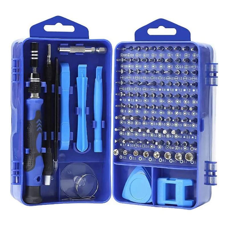 BAAU 115 In 1 Magnetic DIY Precision Tool Kit For Glasses PC Laptop Mobile Cell Phone Blue