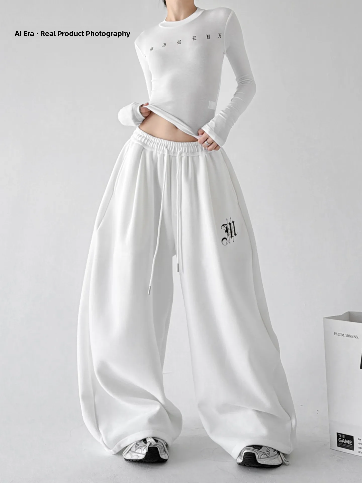 Professional Women's Loose Wide Leg Sweatpants High Waist Slimming Casual Trousers Sporty Style Autumn Fashion New Arrival