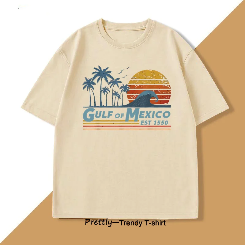Gulf of Mexico T-shirt Men Women Gulf Coast Mississippi Florida Beach T Shirt Summer Cotton Unisex Graphic T Shirts Mens Clothes