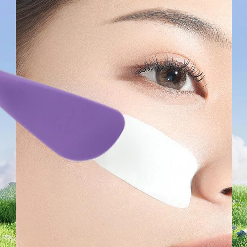 Spazzola per la pulizia del viso in silicone a doppia testa da donna, applicatore per maschera facciale, spazzola per la cura della pelle