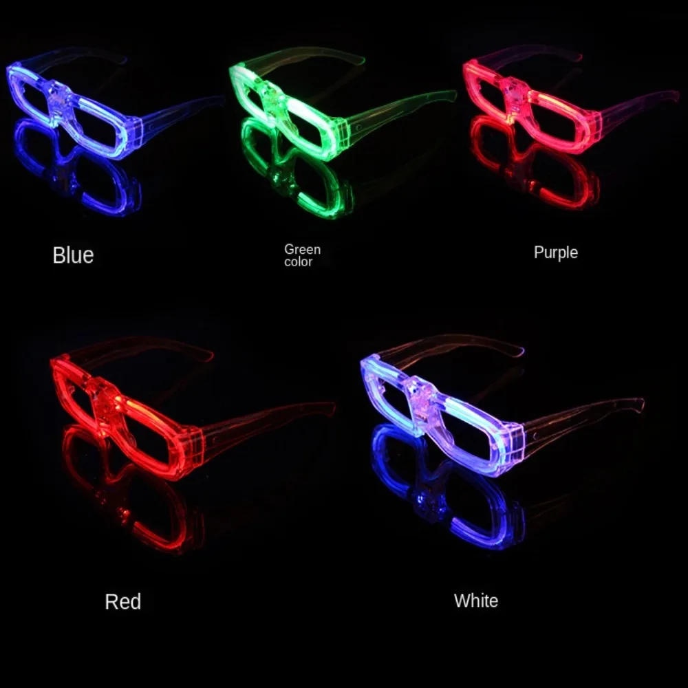 Suministros para fiestas, gafas LED que brillan en la oscuridad para adultos, gafas intermitentes, gafas luminosas, sombras de obturador, gafas con barras luminosas