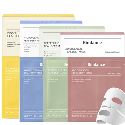 BIODANCE Bio-Colágeno Real Deep Mask, Mascarilla de hidrogel hidratante durante la noche, Minimización de poros, Mejora de la elasticidad Cuidado de la piel coreano