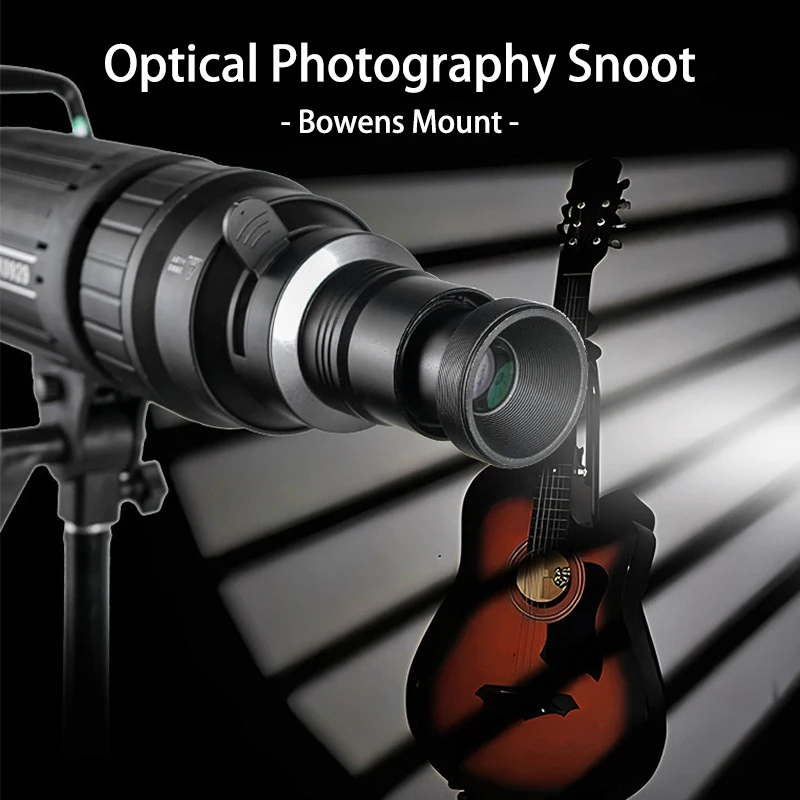 

Conical Optical Snoot Photo Studio Accessory for LED Light Flash Strobe Light with Lens Bowens Mount 20 Gobos