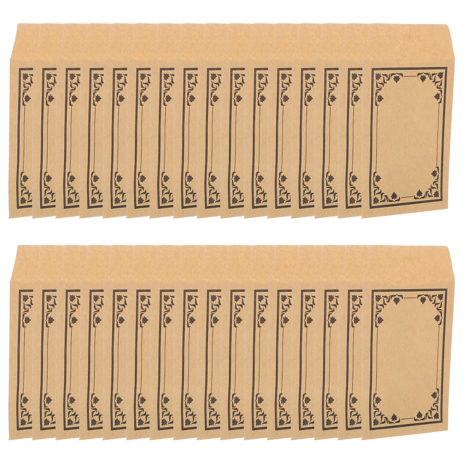 50 Pcs Card Envelopes Budget for Cash Budgeting Coin Currency Money System Brown