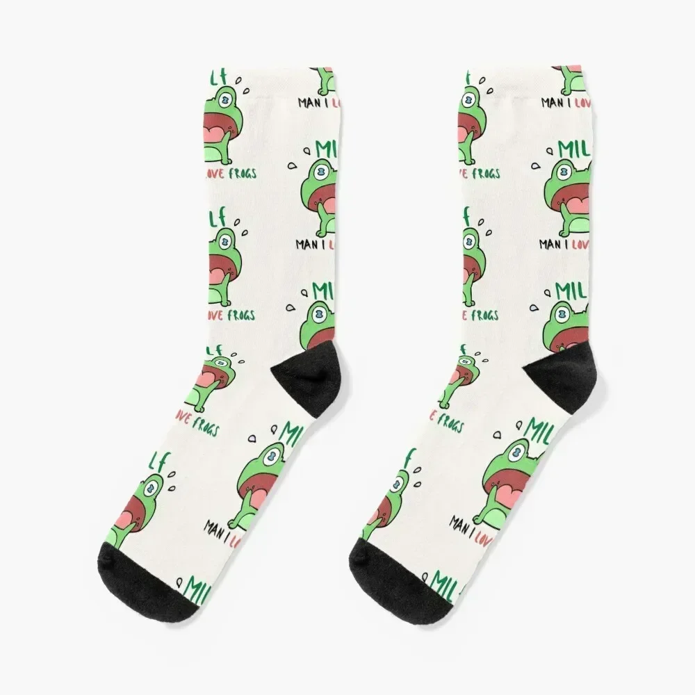 

Freaky Man I Love Frogs Socks winter thermal anti-slip colored Non-slip Socks Male Women's