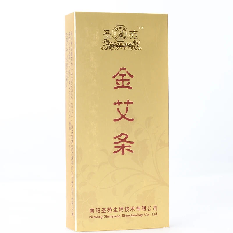 Golden Moxa Stick 35:1 Moxa Stick Rolls Moxibustion Therapy 18x200mmX10 Sticks