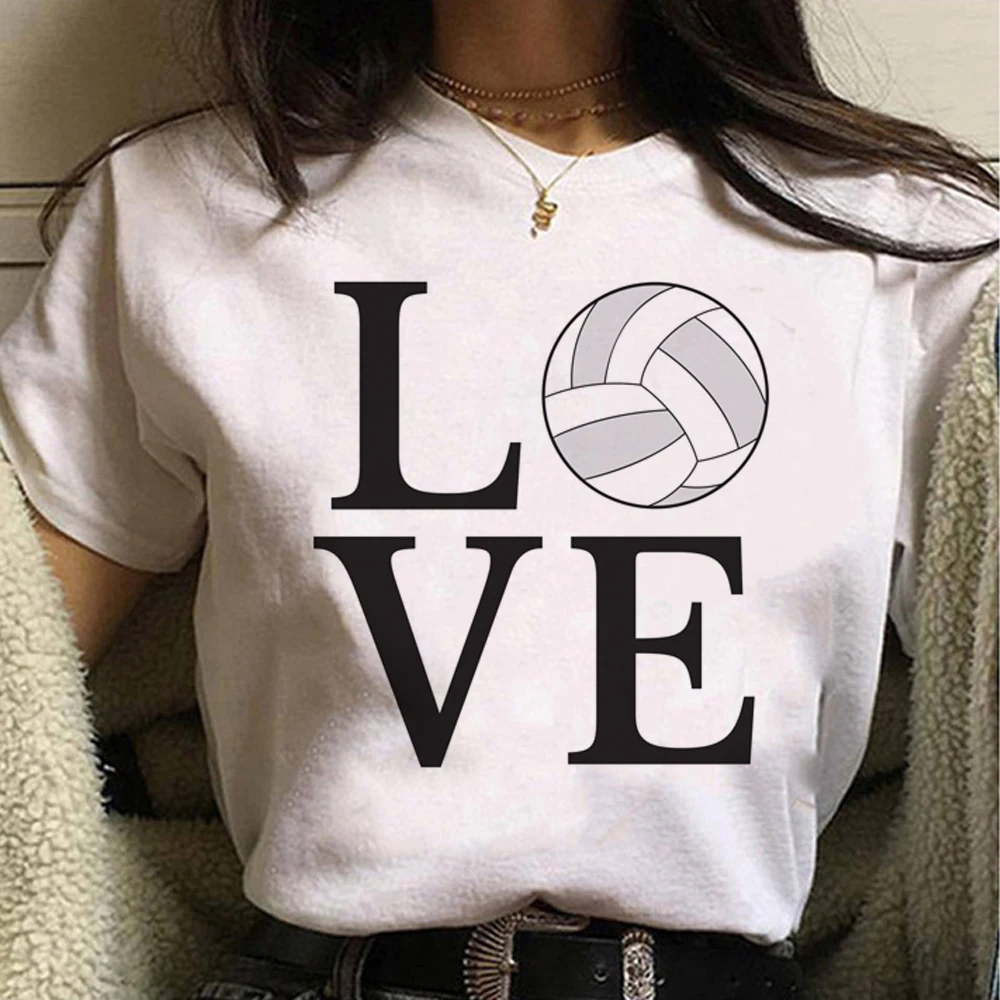Volleyball Tee women designer Y2K t-shirts female graphic manga clothes