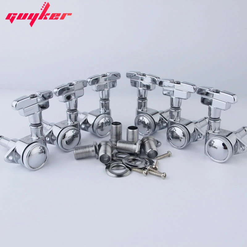 GUYKER 3R3L Guitar Tuning Pegs Lock String Tuner Machine Heads Art Deco Rotomatic Imperial Style Head