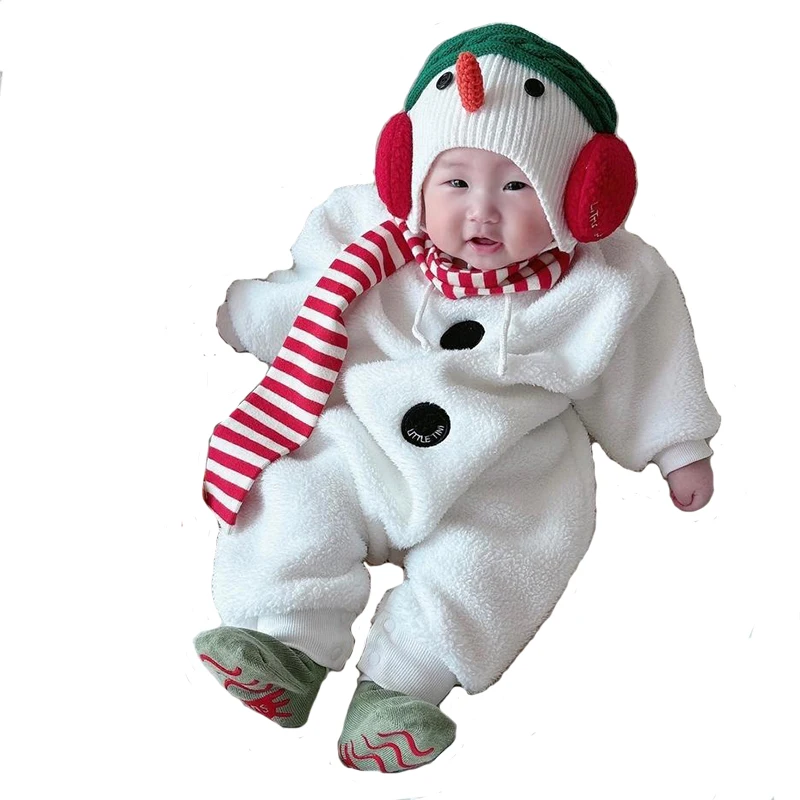 

Комбинезон со снеговиком для маленьких мальчиков, детский рождественский комбинезон, Рождественский наряд для косплея для новорожденных девочек