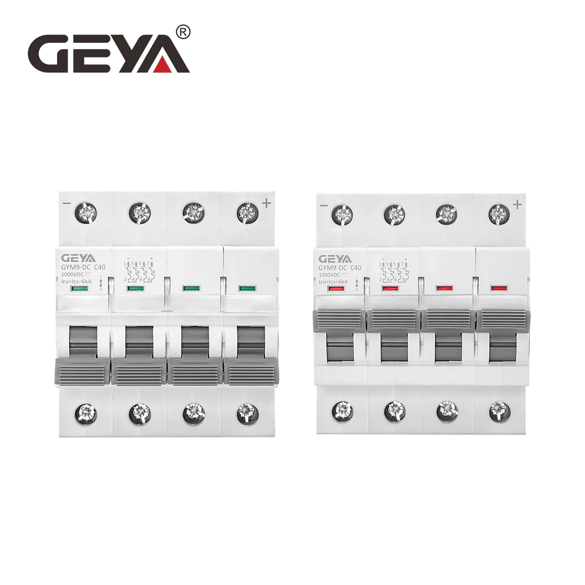 GEYA 1P 2P 4P DC MCB 1000VDC Solar-Miniatur-Leistungsschalter Überlast- und Kurzschluss-Schutzschalter 6A-63A für Photovoltaik-PV
