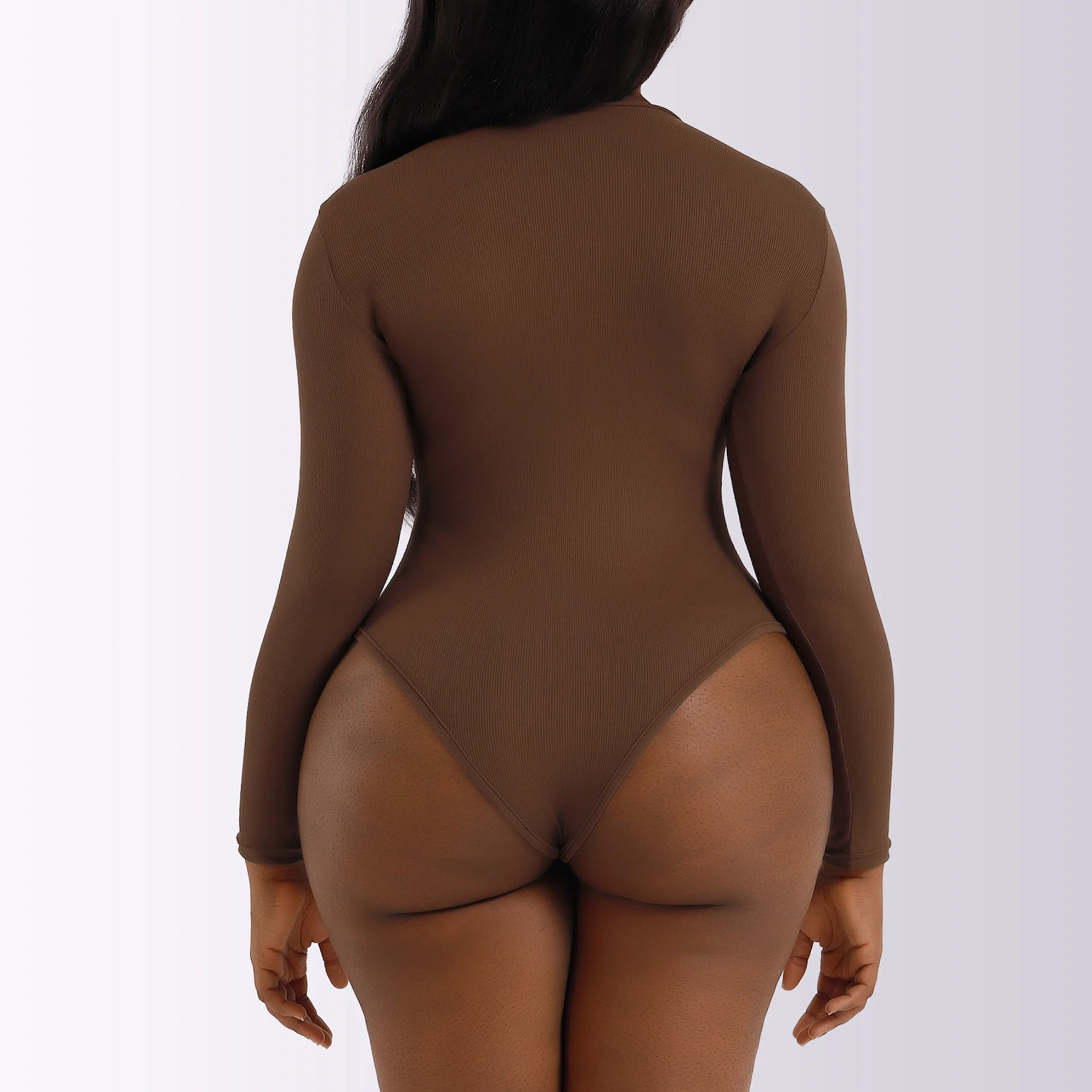 Lange mouw bodysuit dames warme coltrui tops sexy geribbelde bodycon lichamen voor dames bodysuits in zwart eendelige outfits