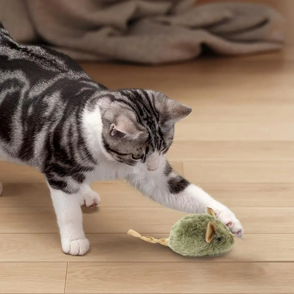 

Plush Mice Cat Toy Realistic Cat Toy with Touch Activated Sound Electronic Squeaky Mouse Toy for Indoor Cats Self for Exercise