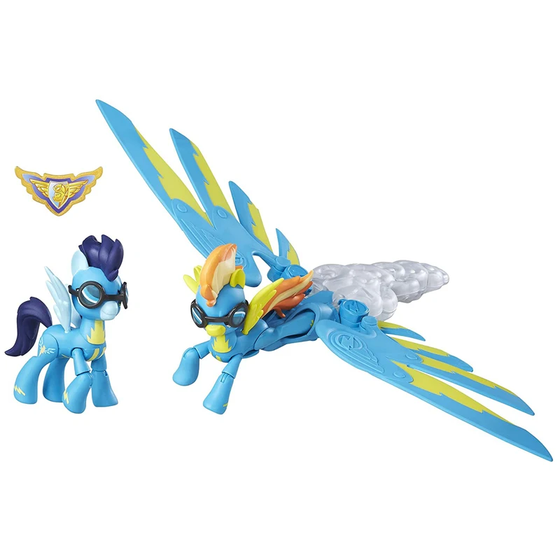 Original Hasbro My Little Pony Action Figure Spitfire n Soarin Wings Spread Light Sound Dolls Toys for Girls Collector Kids Gift