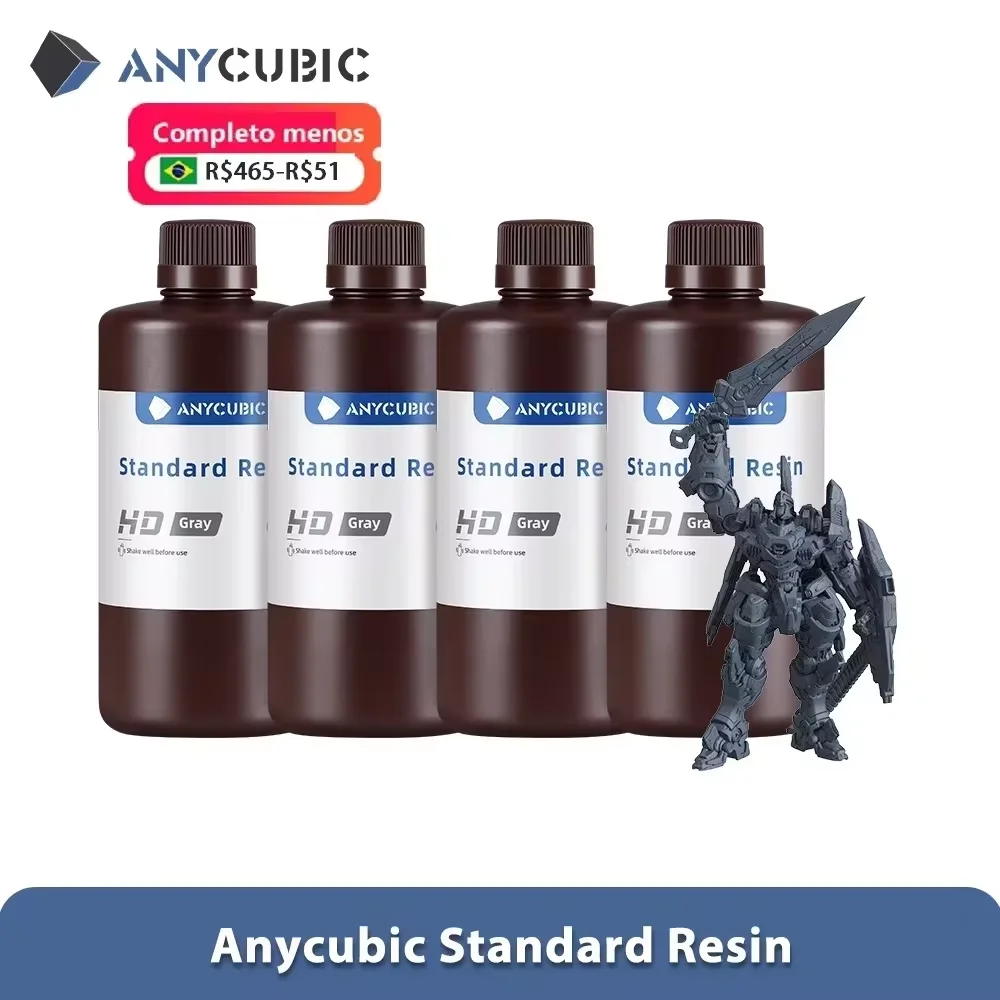 ANYCUBIC 4pcs/lot 405nm UV Resin For LCD 3D Printer Liquid Photopolymer Resin 3D Printing Material 1kg/bottle