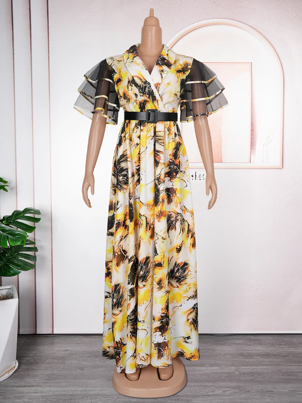 Abiti africani da donna 2025 Abito lungo da sera taglie forti Abito africano Abbigliamento elegante Abito lungo con stampa musulmana turca