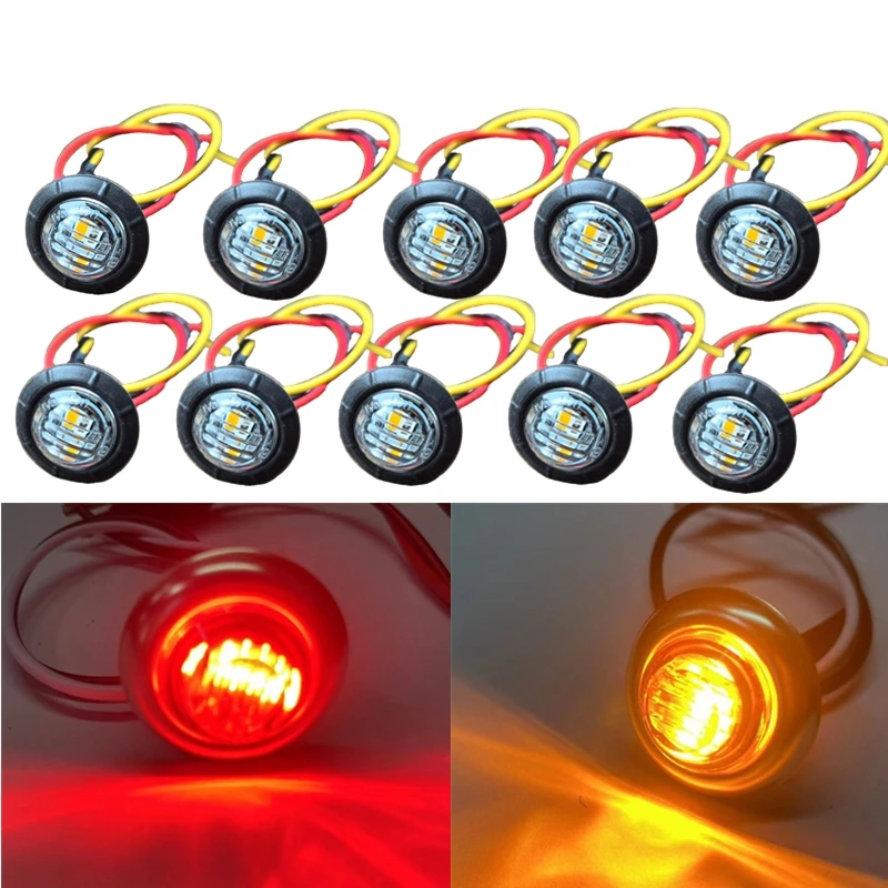 DIY двойной янтарно-красный 12 в-24 в 3/4 дюйма герметичный СВЕТОДИОДНЫЙ грузовик прицеп автобус боковой габаритный фонарь для автофургона внешний фонарь SAE P2 PC DIY двойной янтарно-красный 12 в-24 в 3/4 дюйма герметичный СВЕТОДИОДНЫЙ грузовик прицеп автобус боковой габаритный фонарь для автофургона внешний фонарь SAE P2 PC